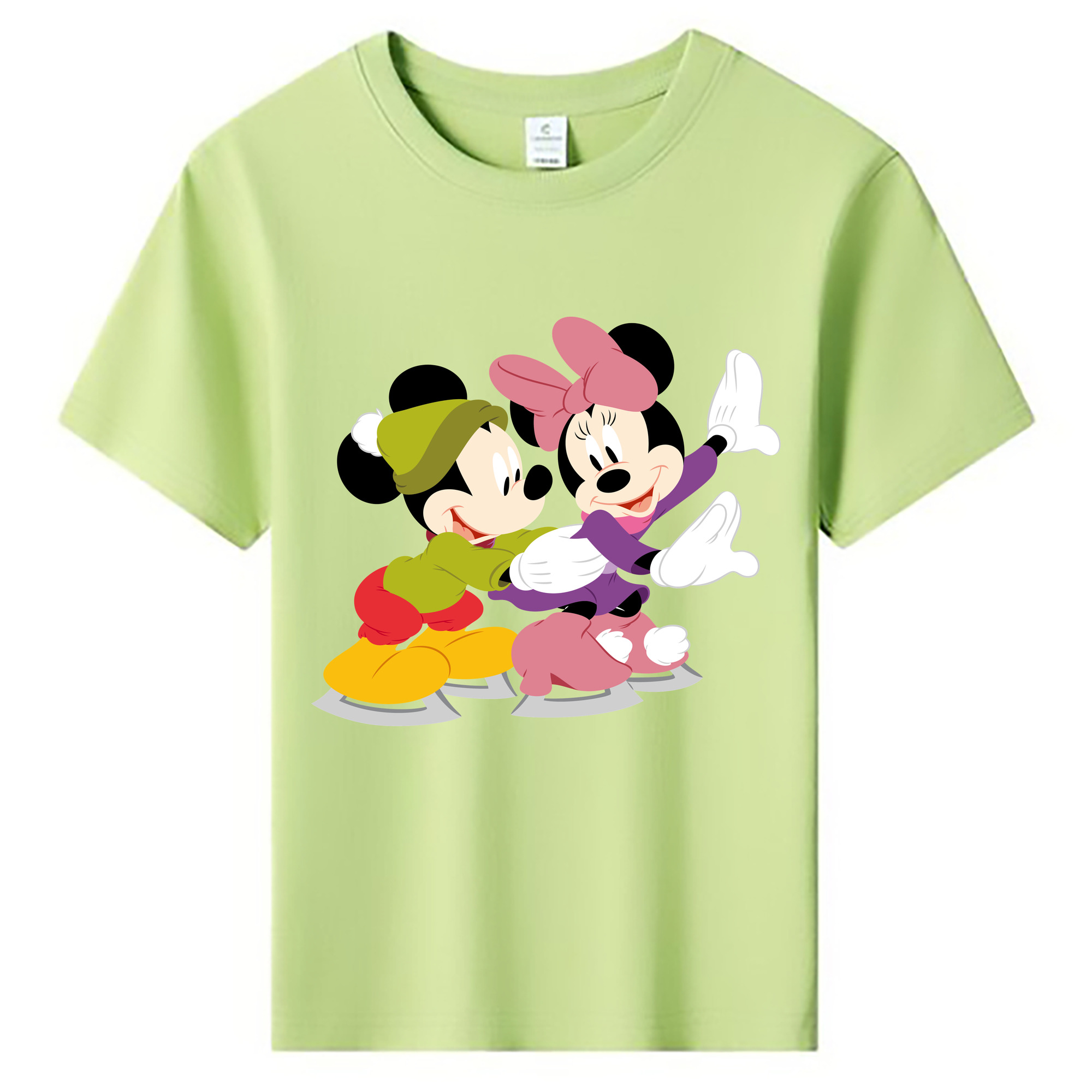 （画像用） ミッキーマウス Mickey Mouse 綿100％キッズTシャツ（フロントプリント）
